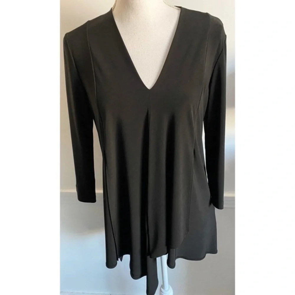 Joseph Ribkoff • NWT Solid Black Handkerchief Hem Tunic Blouse